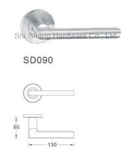 Tirador de puerta de palanca recta para muebles huecos de acero inoxidable satinado interno SD090
