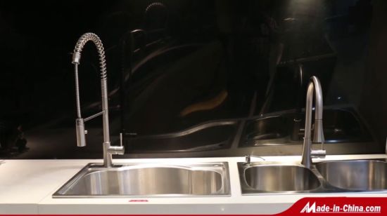 Grifo de fregadero de cocina extraíble de acero inoxidable de 360 ​​grados